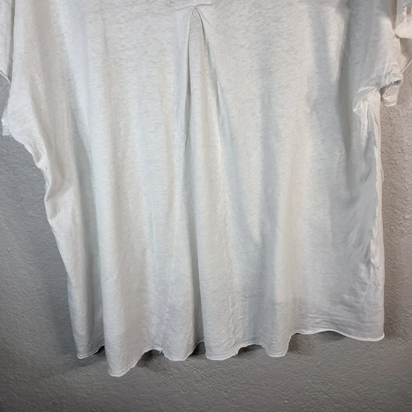 Pilcro Oversized Linen Lightweight Cap Muscle Tee Causal Sz L White Assimetrical - Picture 12 of 15